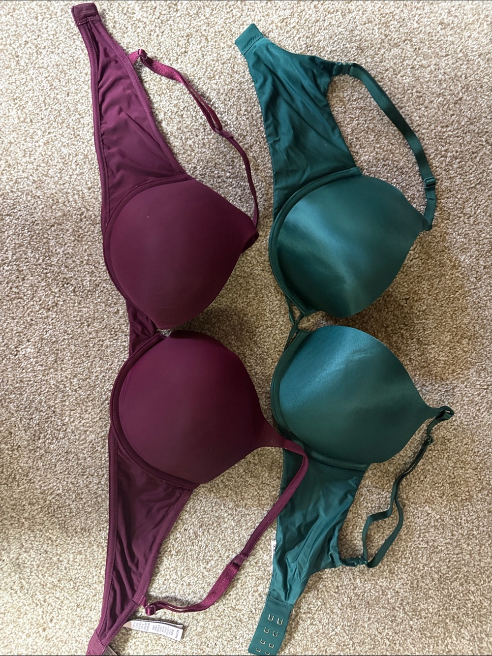 Victoria's Secret Plum and Teal T-Shirt Bras